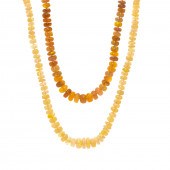 A PAIR OF OPAL BEADED NECKLACE