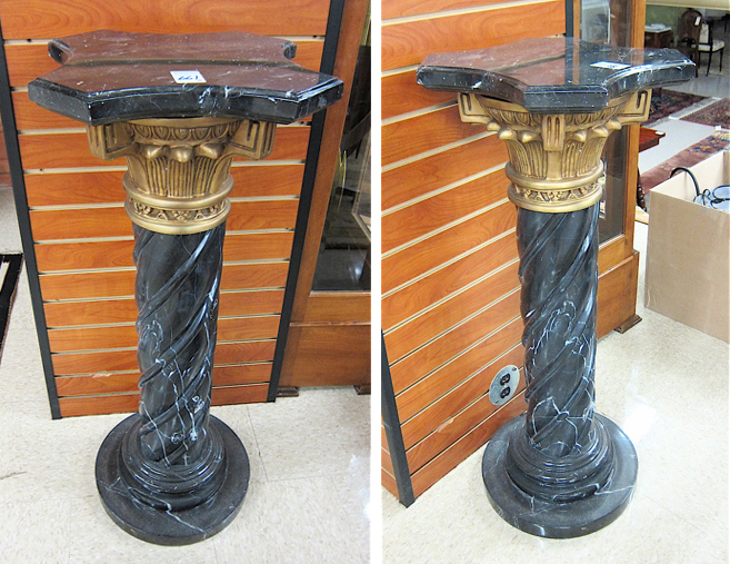 A PAIR OF ORMOLU AND BLACK