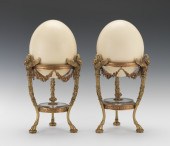 A Pair of Ostrich Eggs on Fren