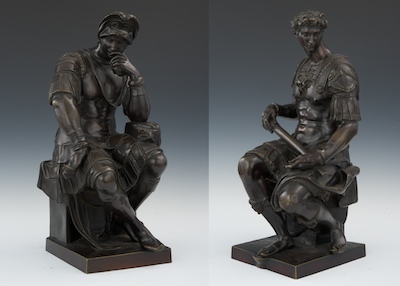 A Pair of Oversized Bronze Book