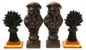 A pair of painted cast iron wh