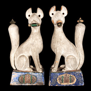 A Pair of Painted Wood ?-Inari