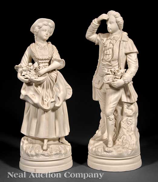 A Pair of Parian Figures of a
