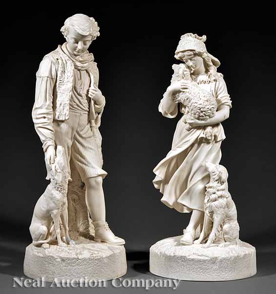 A Pair of Parian Porcelain