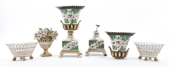 * A Pair of Paris Porcelain Urns on