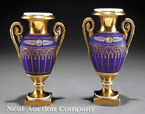 A Pair of Paris Porcelain Garniture