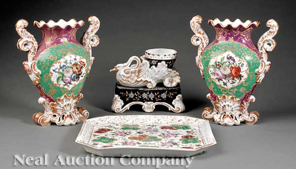 A Pair of Paris Porcelain Garniture