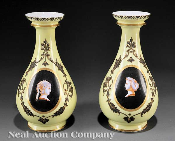 A Pair of Paris Porcelain Gilt