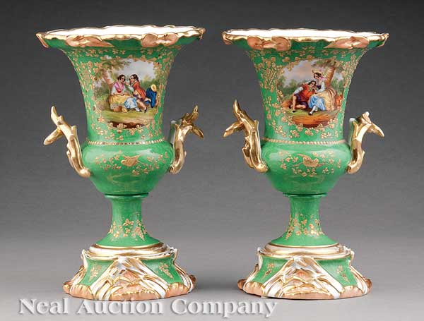 A Pair of Paris Porcelain Gilt