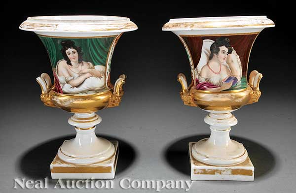 A Pair of Paris Porcelain Gilt