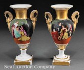 A Pair of Paris Porcelain Gilt