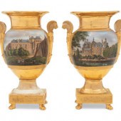 A Pair of Paris Porcelain Urns