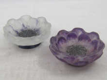 A pair of pate de verre glass