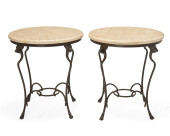 A PAIR OF PATINATED METAL OCCA