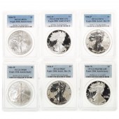 A PAIR OF PCGS 2006 SILVER EAG