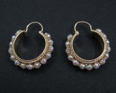 A PAIR OF PEARL AND FOURTEEN K
