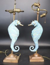 A PAIR OF PEPE MENDOZA SEAHORS