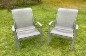 A pair of pewter painted alumi