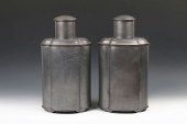 A PAIR OF PEWTER TEA CADDIES A