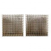 A pair of pine and galvanised