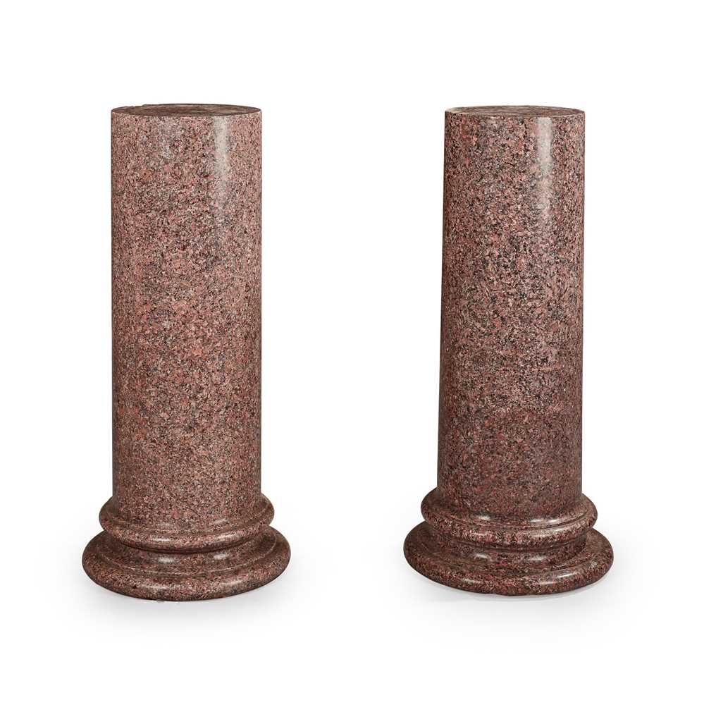 A PAIR OF PINK SCAGLIOLA PEDESTAL