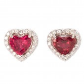A PAIR OF PINK TOURMALINE, DIA