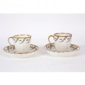 A pair of Pinxton fluted coffe