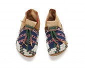A PAIR OF PLAINS INDIAN BEADED