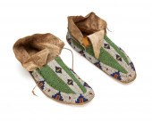 A PAIR OF PLAINS INDIAN BEADED