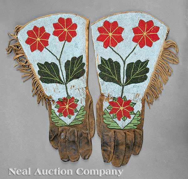 A Pair of Plateau Beaded Hide