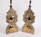 A pair of plated Carolean styl
