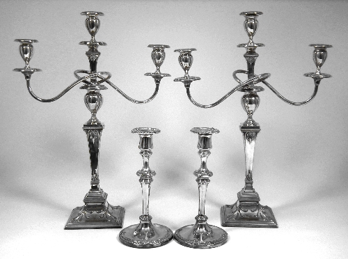 A pair of plated three light