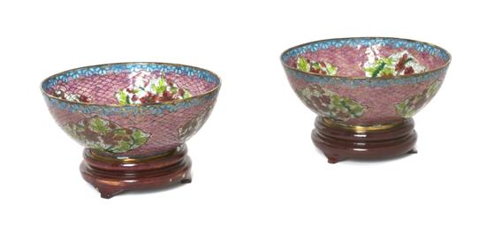 A Pair of Plique a Jour Bowls