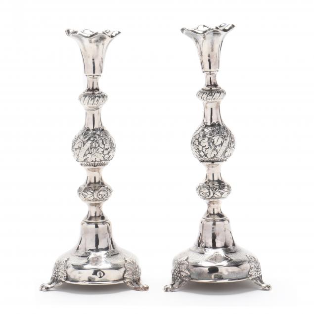 A PAIR OF POLISH SILVER SABBATH