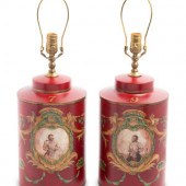 A Pair of Polychrome Painted T