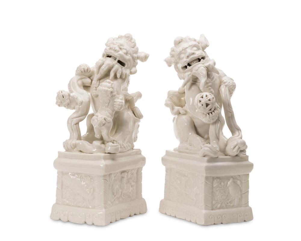 A PAIR OF PORCELAIN "BLANC DE