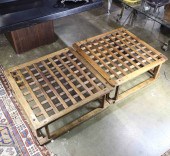 A PAIR OF PRIMITIVE COFFEE TAB