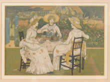 A pair of prints one of ladies