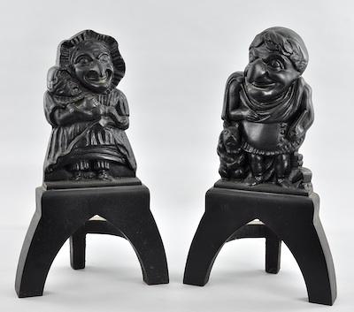 A Pair of Punch and Judy Andirons