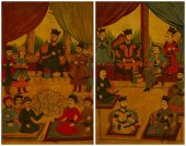 A PAIR OF QAJAR DYNASTY PAINTI