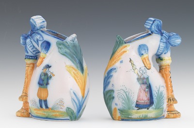 A Pair of Quimper Faience Bagpipe