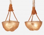 A PAIR OF R. LALIQUE FROSTED G