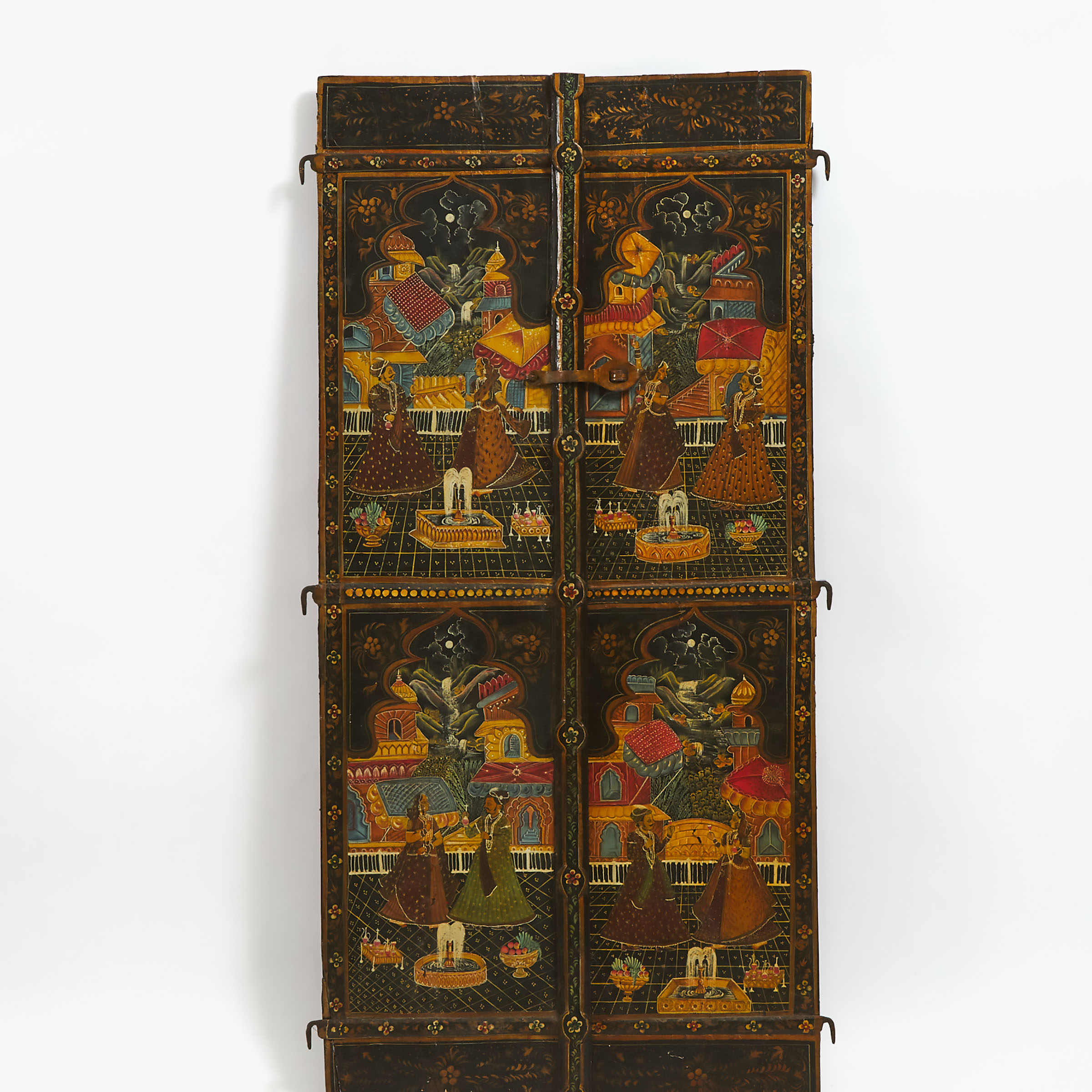 A Pair of Rajput-Style Painted