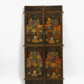 A Pair of Rajput-Style Painted