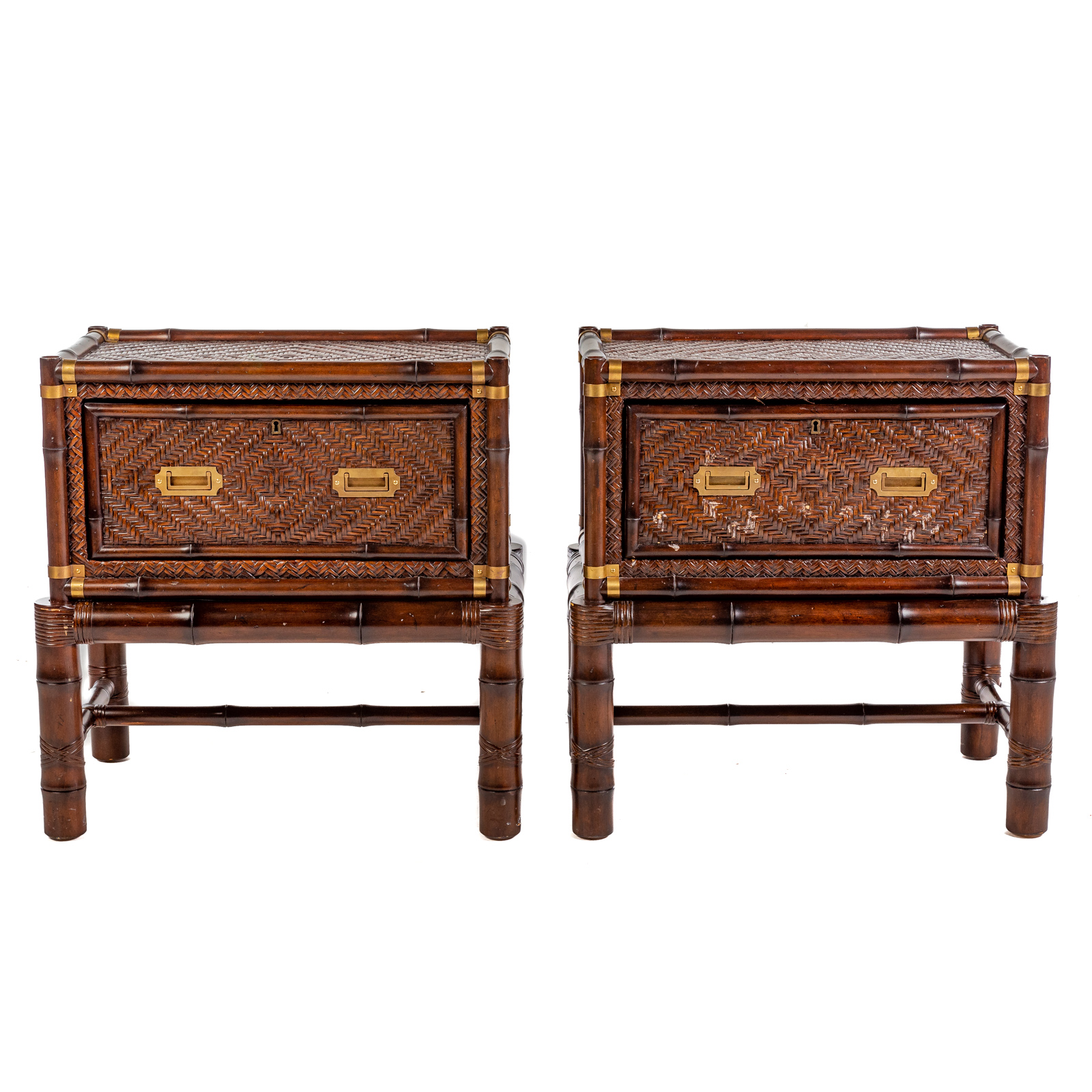 A PAIR OF RALPH LAUREN RATTAN