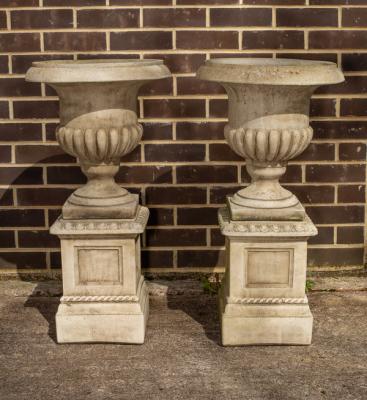 A pair of reconstituted stone