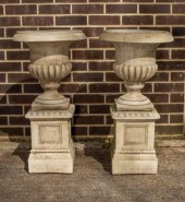 A pair of reconstituted stone