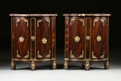 A PAIR OF RÉGENCE MARBLE TOPPE