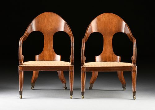 A PAIR OF REGENCY CARVED MAHOGANY