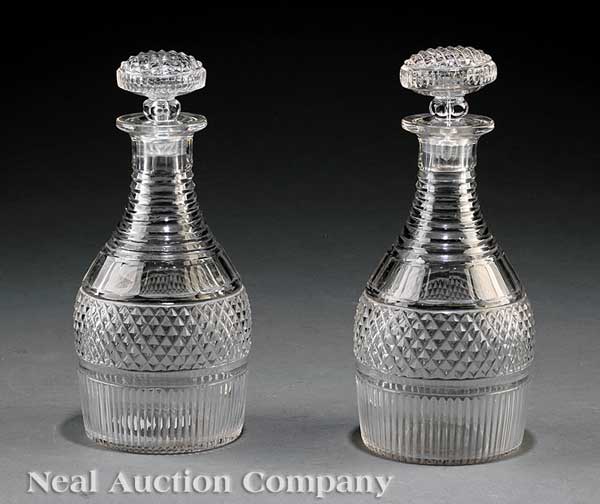A Pair of Regency Cut Glass